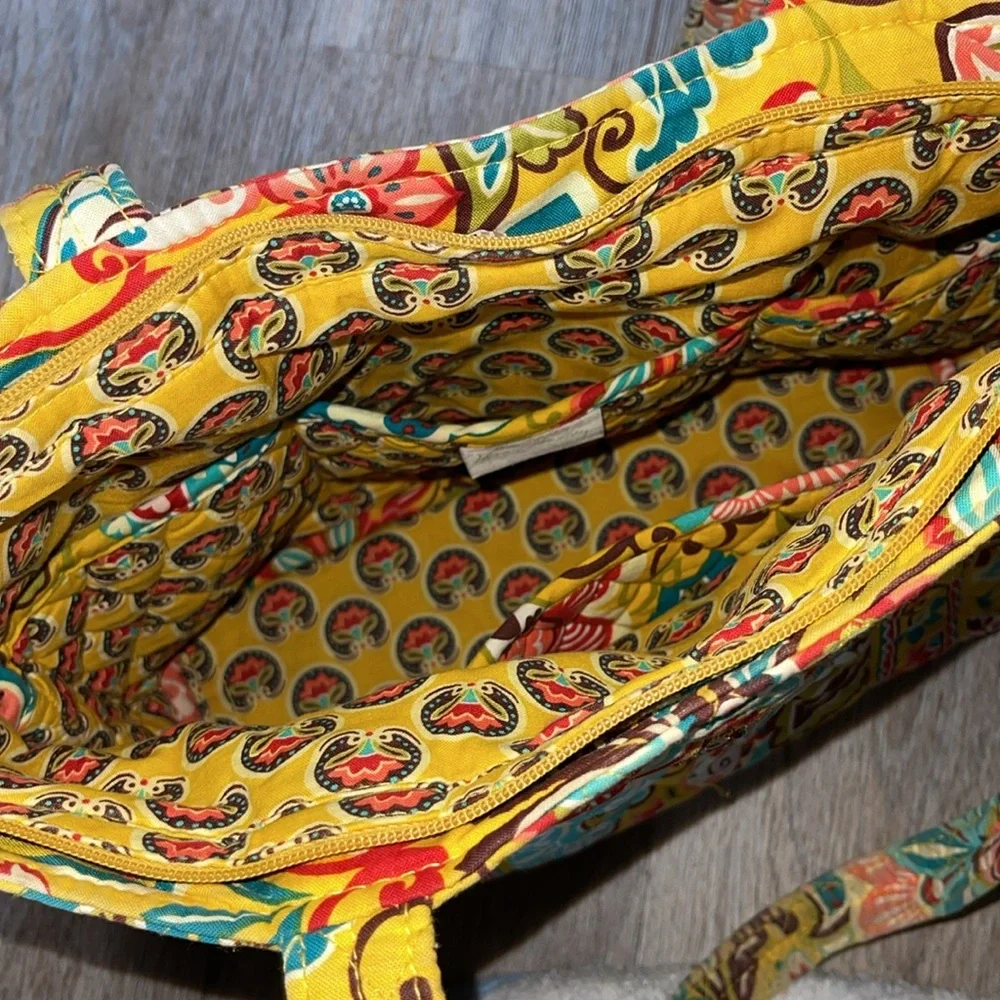 Vera Bradley Yellow Paisley Shoulder Bag/Tote Bag